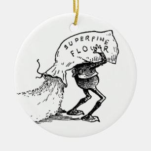 Brownie Spilling Flour Ceramic Ornament