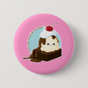 Brownie Sundae 2 Inch Round Button