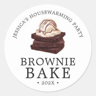 Brownie Themed Small Gathering Party  Classic Round Sticker