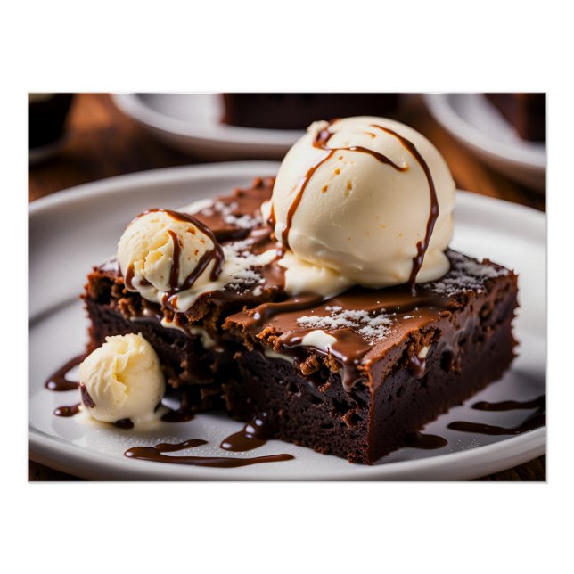 Brownie With Ice Cream On Top Poster (Front)