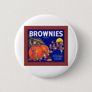Brownies Brand California Oranges 2 Inch Round Button
