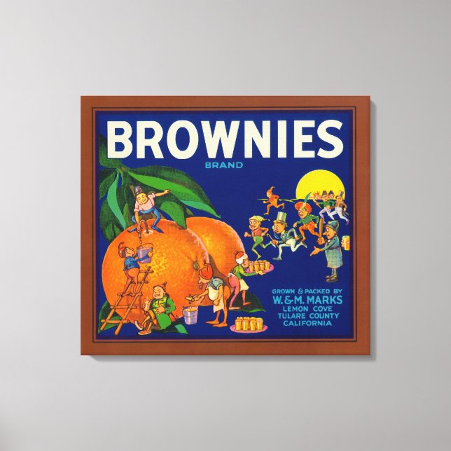 Brownies Brand Citrus Crate Label Canvas Print (Front)