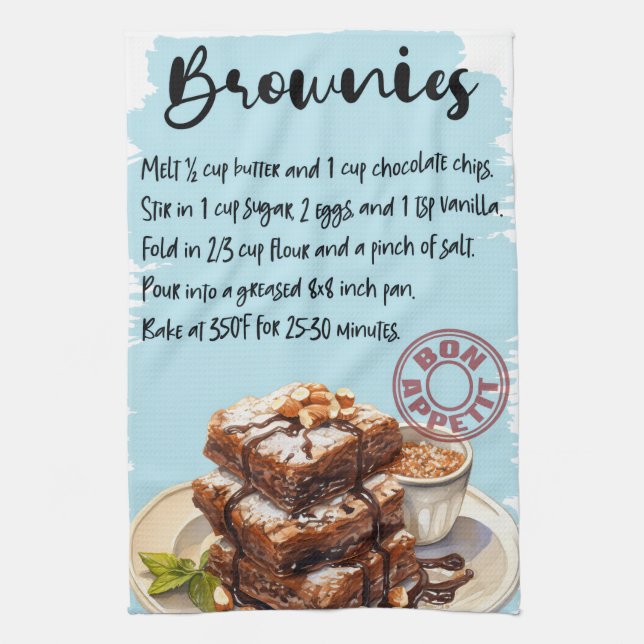 Brownies Recipe Kitchen Towel (Vertical)