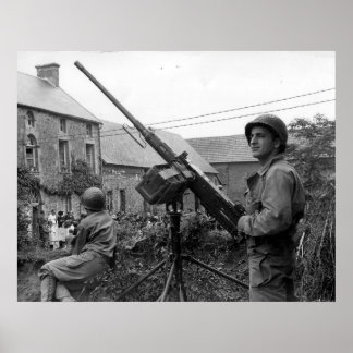 Browning 50 cal M2 Machine Gun World War II Poster
