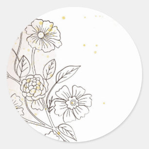 Browning On Love Wedding Classic Round Sticker