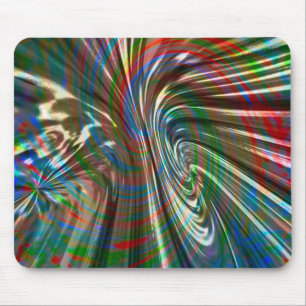 Brownish coloured silky fabric swirl curved mouse pad