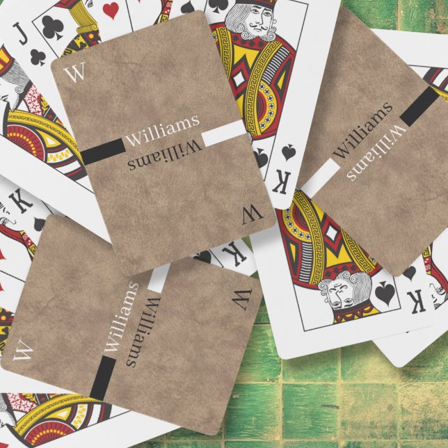 Brownish leather look Family Name Playing Cards (Creator Uploaded)