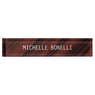 Brownish Red Black Plain Legible Modern Style Nameplate
