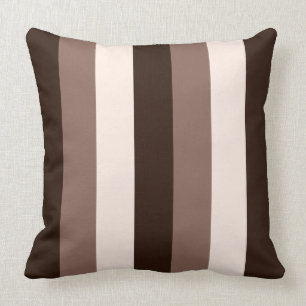 Browns & Cream Vertical Striped Design Throw Pillow