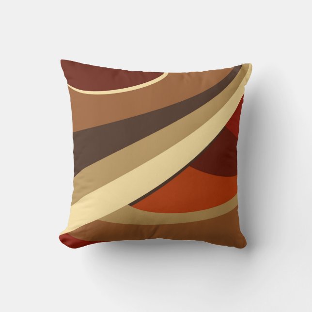 Browns, Rust,  Beige Modern contemporary Design Throw Pillow (Front)