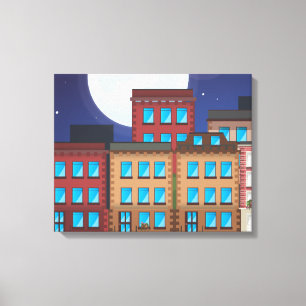 Brownstone Buildings Canvas Print