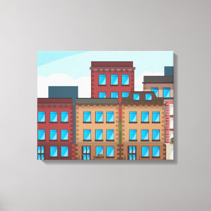 Brownstone Buildings Canvas Print