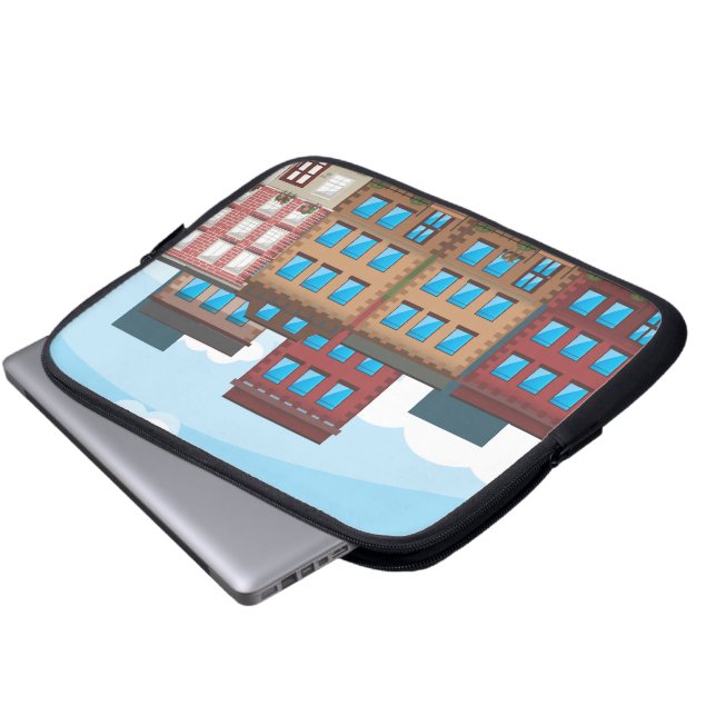 Brownstone Buildings Laptop Sleeve (Front Bottom)
