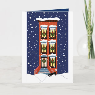 Brownstone Christmas Greeting Card