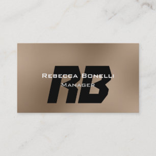 Browny Beige Black Monogram Manager Carte de visit