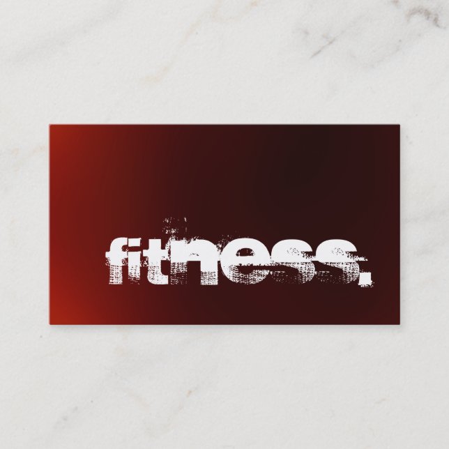 Browny Red Personal Trainer Fitness Business Card (Front)