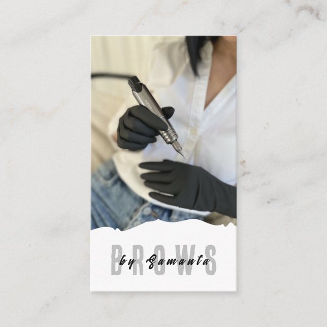 Brows Aftercare PMU Microblading Henna Salon Busin Business Card (Front)