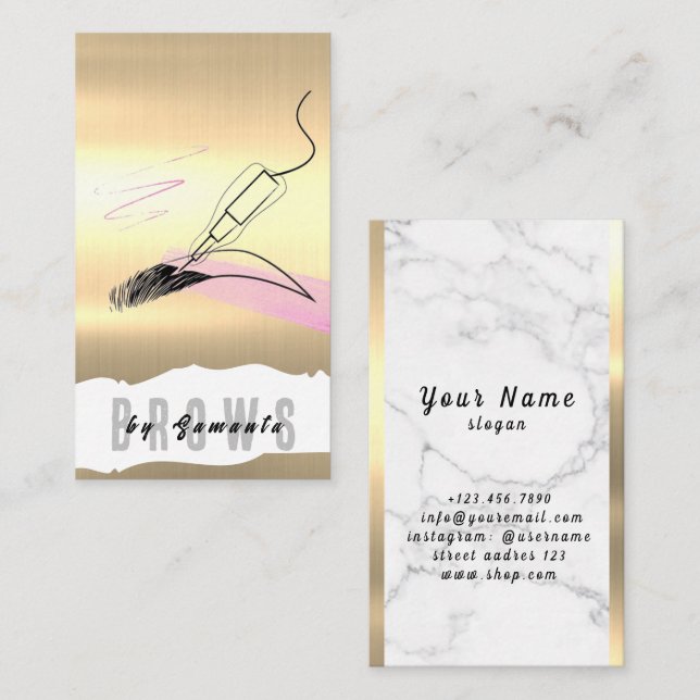 Brows Aftercare PMU Microblading Henna Salon Business Card (Front/Back)