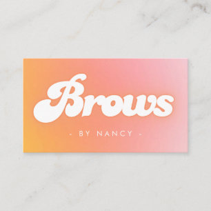 Brows Groovy Retro Peach Business Card