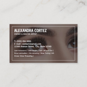 Brows & Lashes Bilingual Spanish Business Card