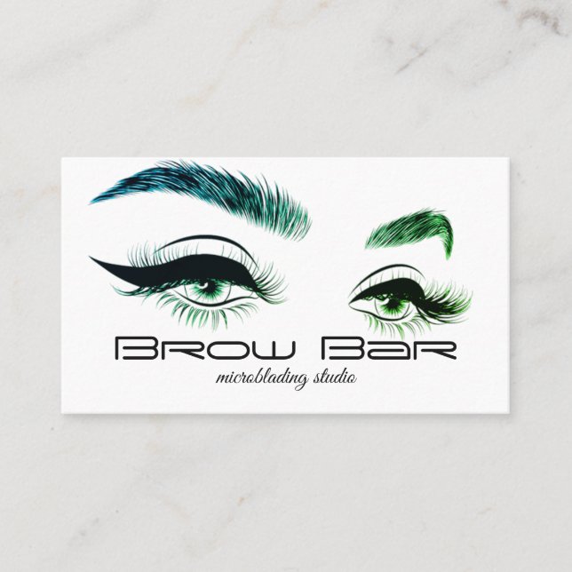 Brows & Lashes Microblading, Eyelash Extensions Business Card (Front)