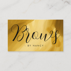 Brows Typography Gold brush stroke  Business Card