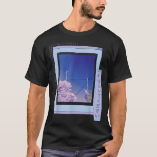 Browser Sakura Cute Anime Vaporwave Japanese Night T-Shirt