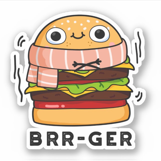 Brr-ger Funny Freezing Burger Pun  (Front)