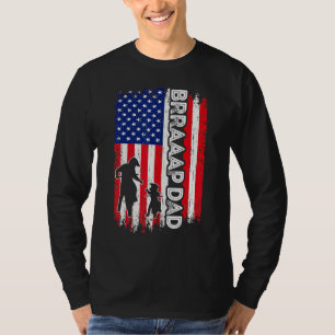 Brraaap Dad American Flag Dirt Bike Motocross Fath T-Shirt