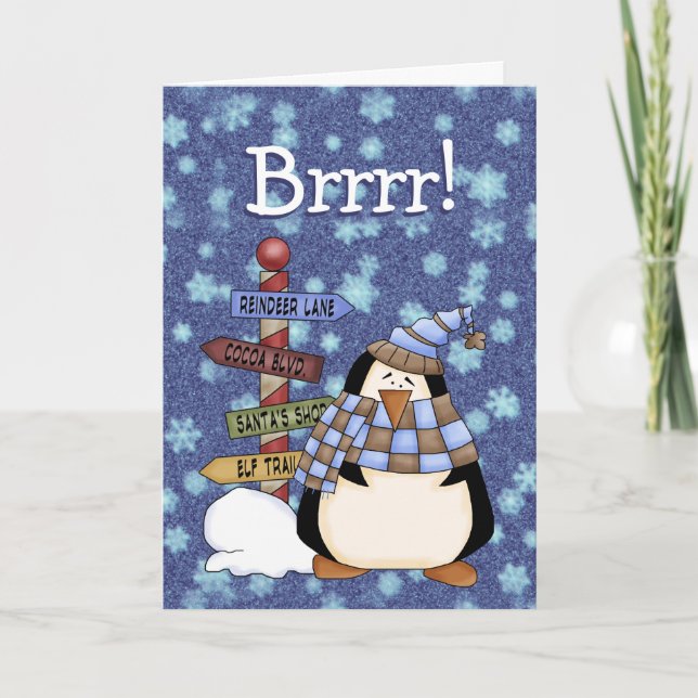 Brrr ! Carte personnalisée Joyeuses Fêtes (Devant)