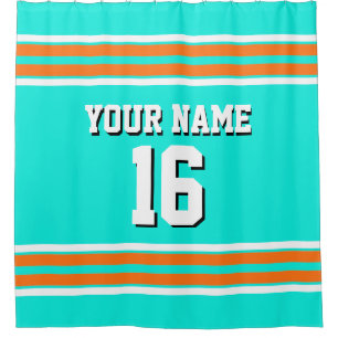 Brt Aqua Pumpkin Orange Wht Stripes Sports Jersey