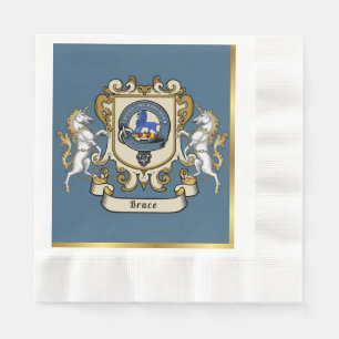 Bruce Clan Badge Blue Personalized Napkin