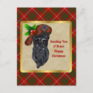 Bruce Clan Badge & Tartan Christmas Postcard