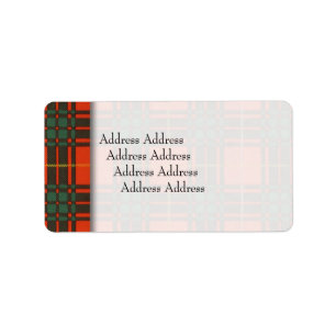 Bruce clan Plaid Scottish tartan Label