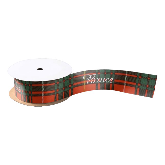 Bruce clan Plaid Scottish tartan Satin Ribbon (Spool)