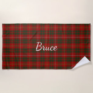 Bruce Clan Tartan Plaid Beach Towel