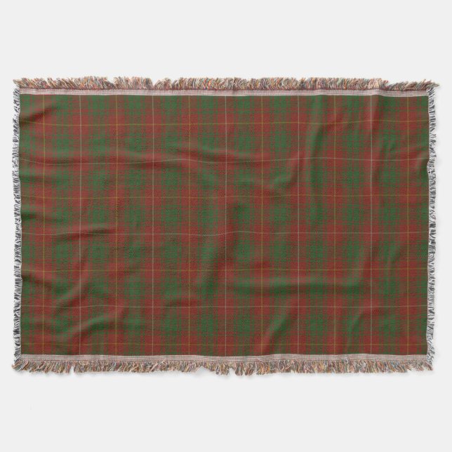 Bruce Clan tartan - reds greens Throw Blanket (Front)