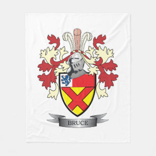 Bruce Family Crest Coat of Arms Fleece Blanket