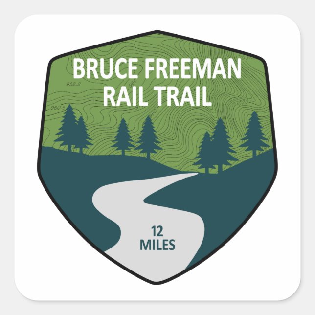 Bruce Freeman Rail Trail Square Sticker (Front)