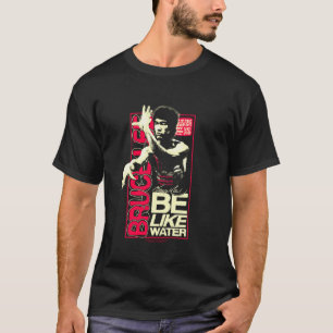 Bruce Lee Be Like Water Retro Martial Arts Poster T-Shirt