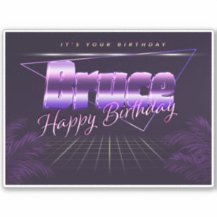 Bruce Name First name lila retro Sticker Birthday