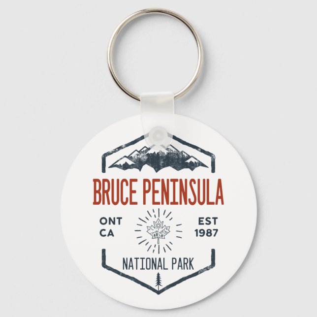 Bruce Peninsula National Park Canada Distressed Keychain (Front)