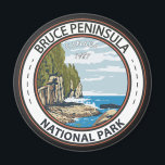 Bruce Peninsula National Park Canada Vintage Badge Magnet<br><div class="desc">Bruce Peninsula National Park vector design. The park is one of the largest protected areas in southern Ontario,  forming the core of UNESCO's Niagara Escarpment World Biosphere Reserve.</div>