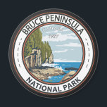 Bruce Peninsula National Park Canada Vintage Badge Magnet<br><div class="desc">Bruce Peninsula National Park vector design. The park is one of the largest protected areas in southern Ontario,  forming the core of UNESCO's Niagara Escarpment World Biosphere Reserve.</div>