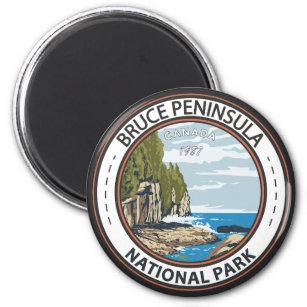 Bruce Peninsula National Park Canada Vintage Badge Magnet