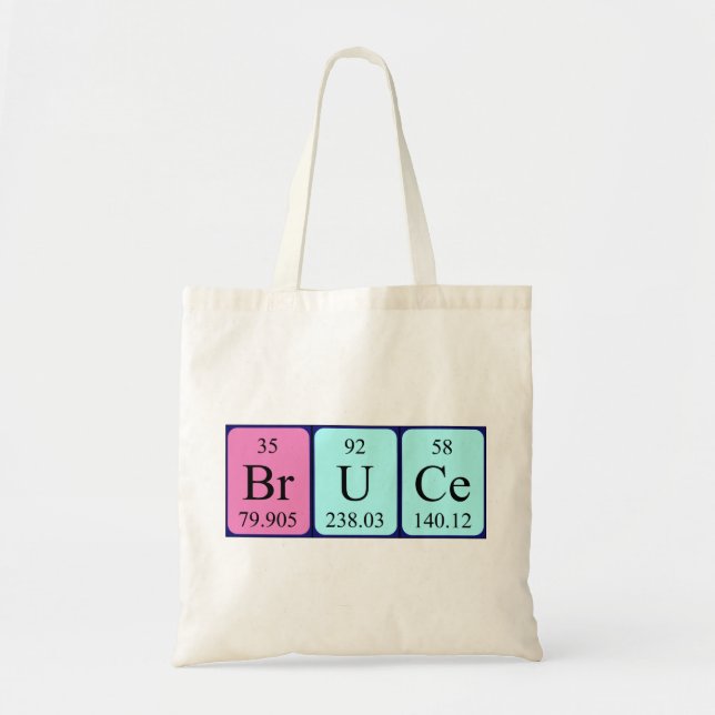 Bruce periodic table name tote bag (Front)