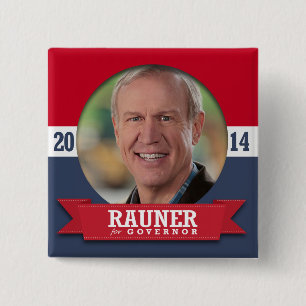 BRUCE RAUNER CAMPAIGN 2 INCH SQUARE BUTTON