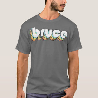 Bruce Retro Rainbow Typography Faded Style T-Shirt