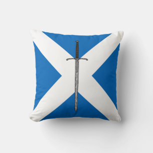 Bruce Sword on Saltire Throw Pillow
