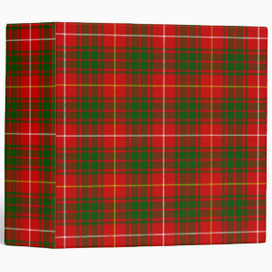 Bruce tartan red green plaid binder